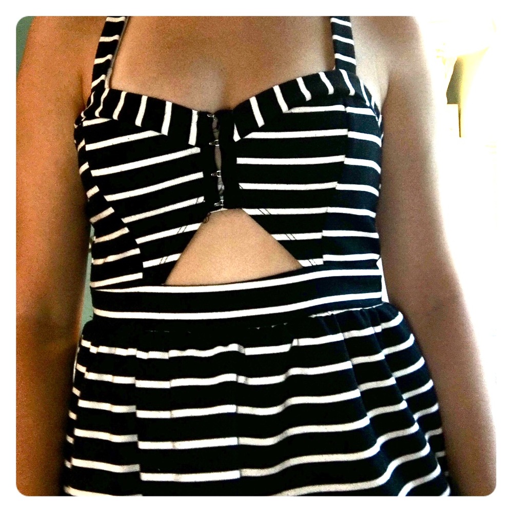 Striped peplum tank